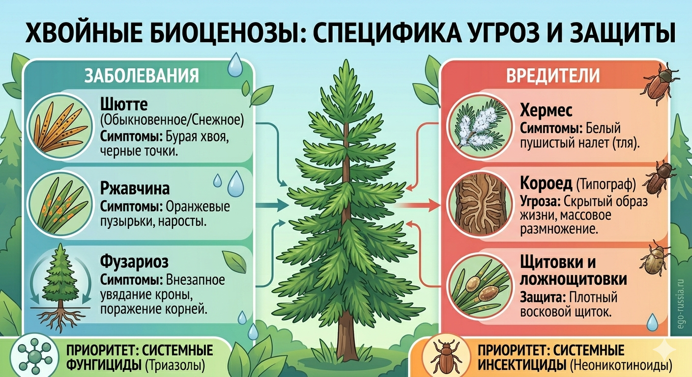 Заболевания хвойных