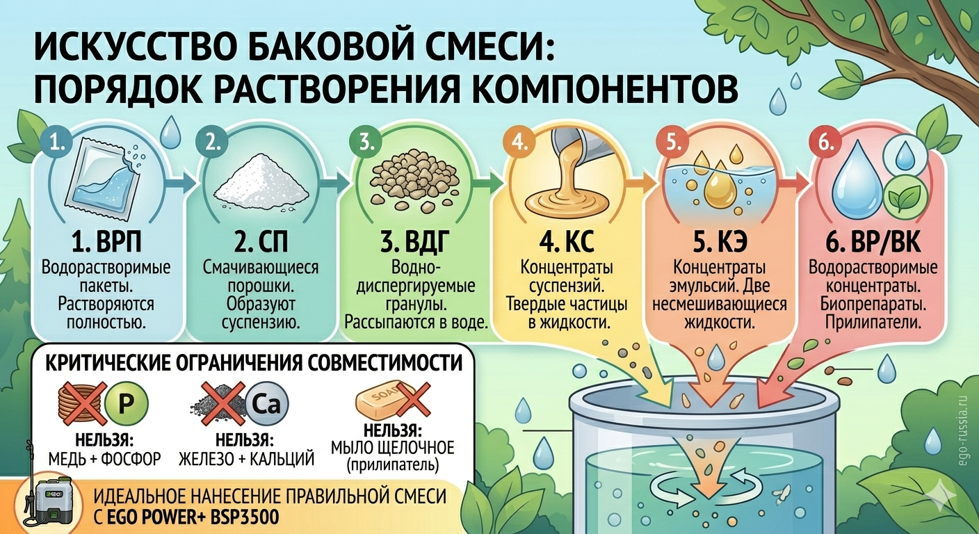 Порядок приготовления баковой смеси